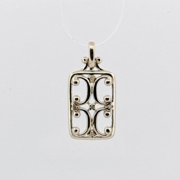 Brand New 925 Sterling Silver Gothic Scroll Charm Pendant Women Intricate Design - Picture 1 of 10